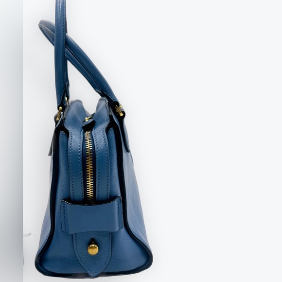 Auth Prada Small Blue Vitello Daino Convertible 2way Satchel Preloved Purse Ex+ - Picture 4 of 16